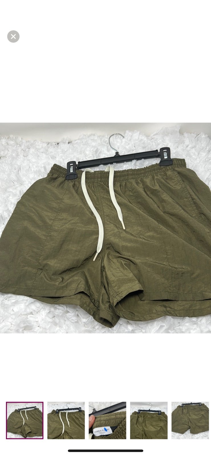 ovadia & sons New York Drawstring swim shorts Men’s Large Solid Olive Green