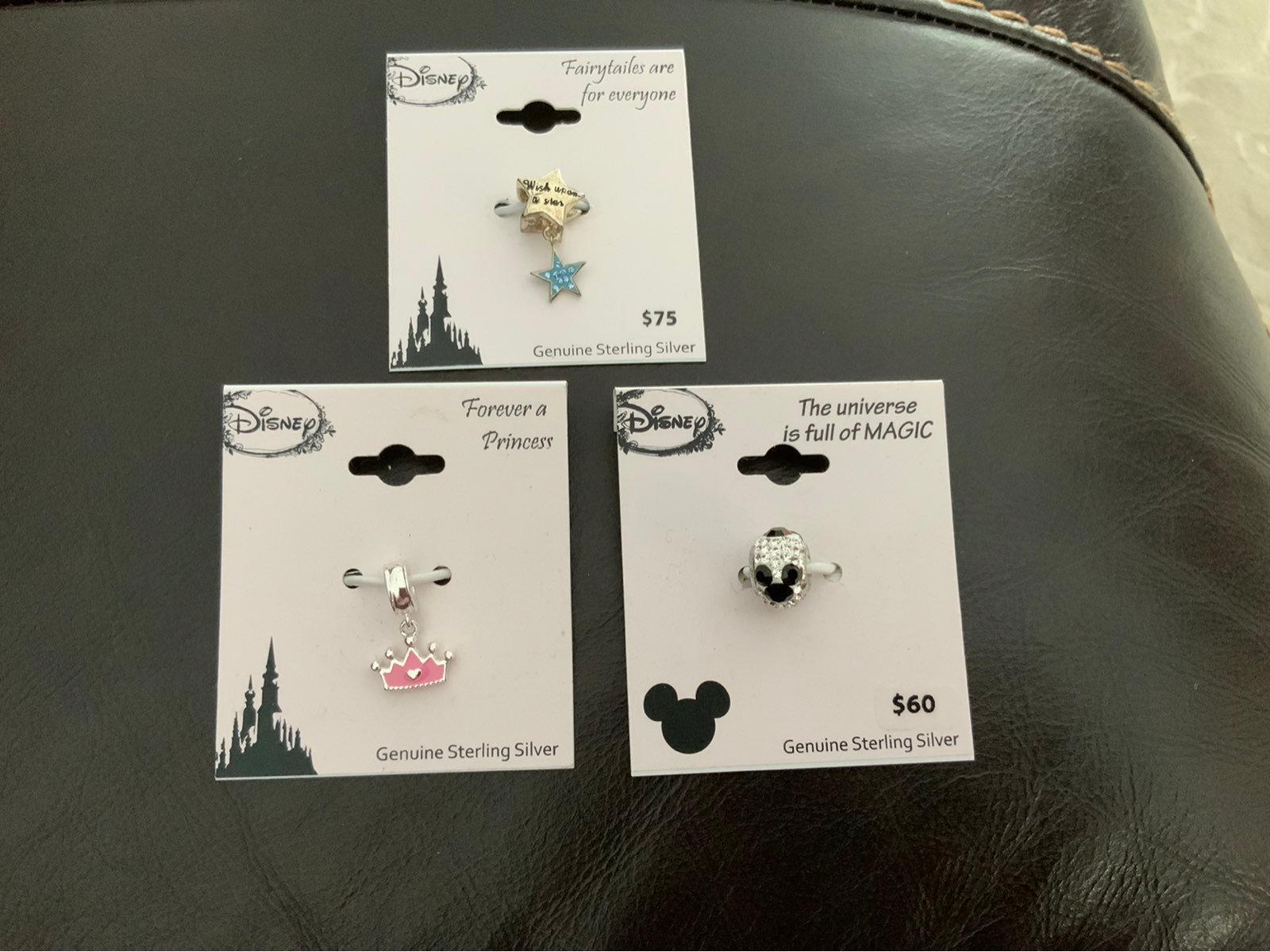 Disney Sterling Silver Charms NEW