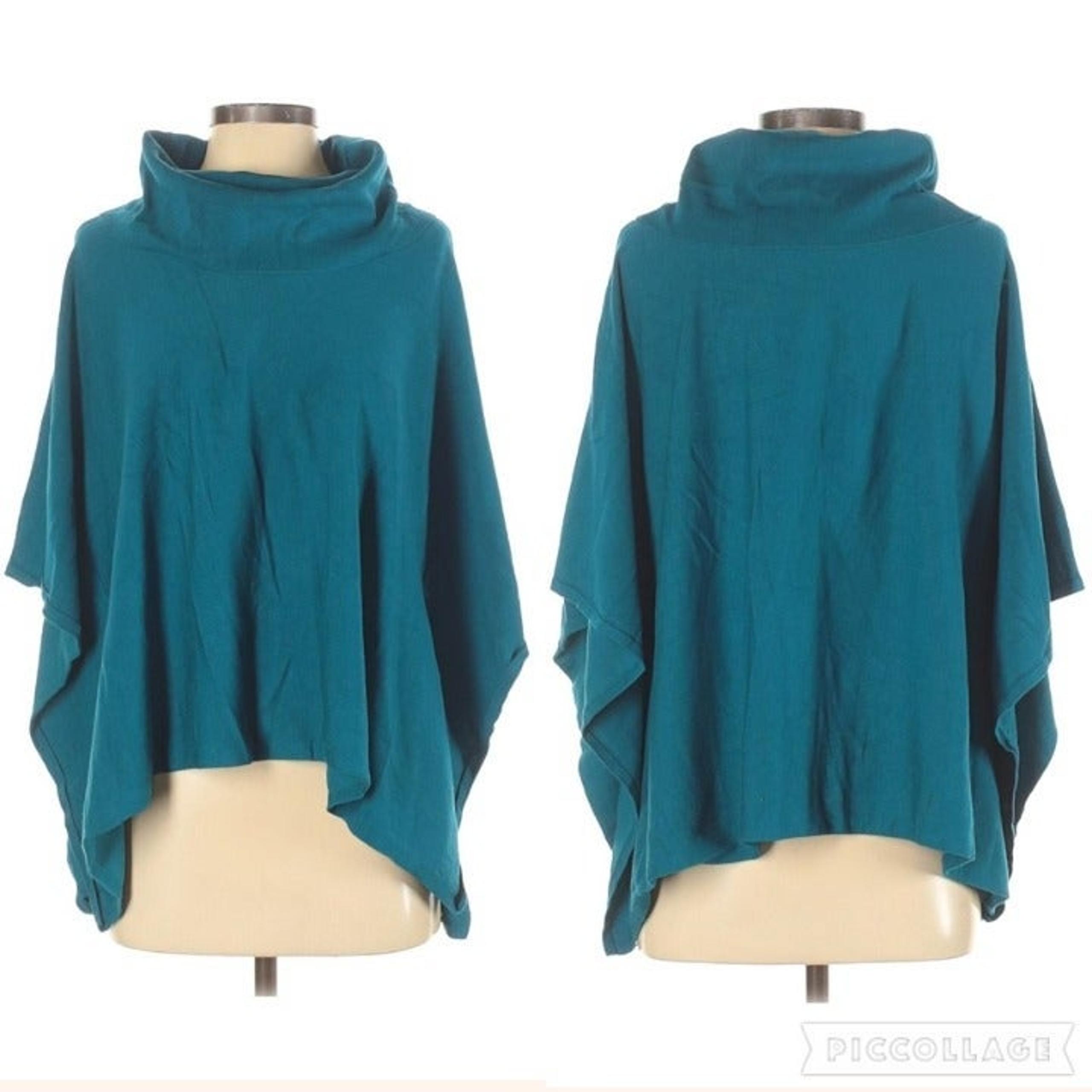 Charter Club Teal Poncho Sweater PS