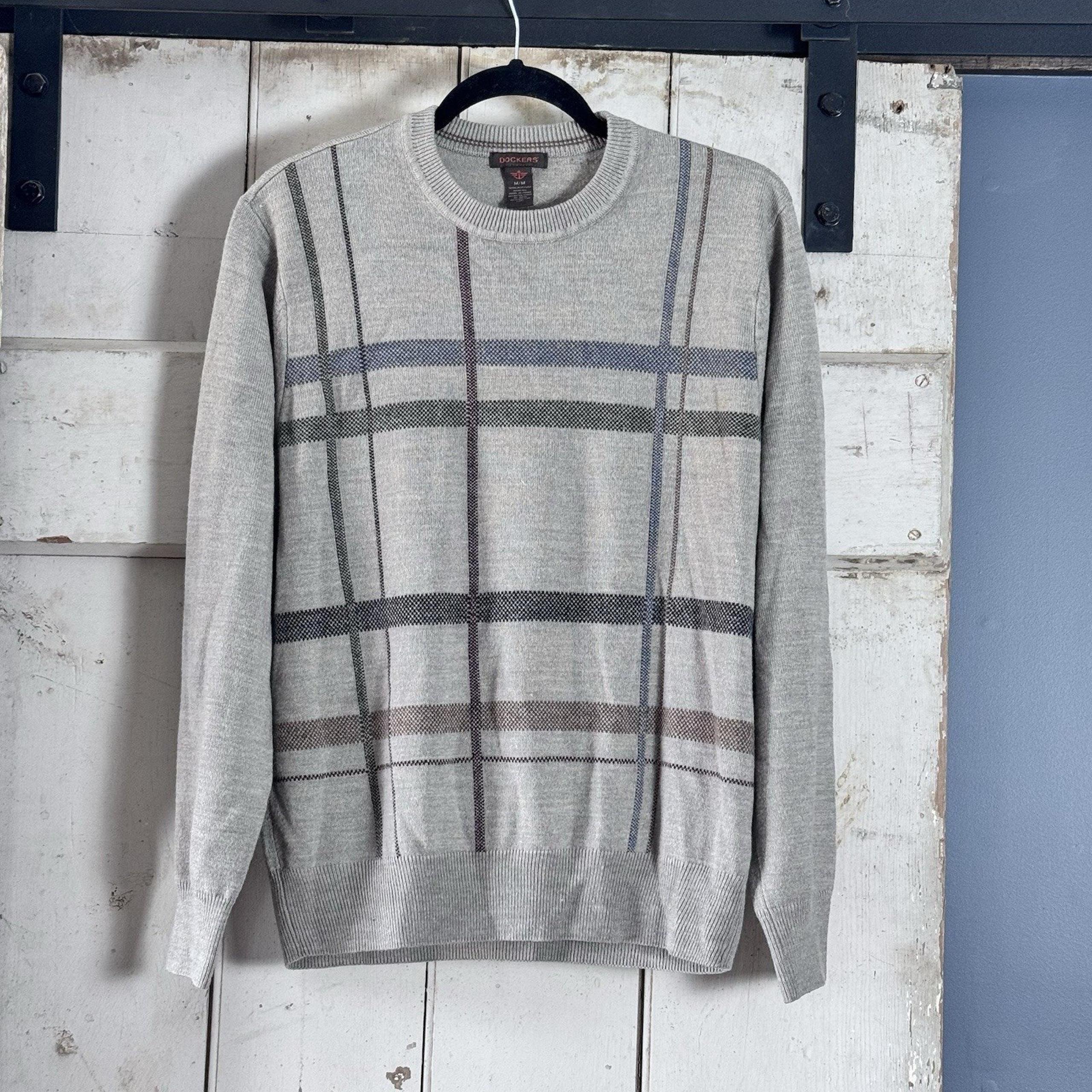 Dockers Men's Pullover Cardigan Sweater Size Med Business Casual Stretch GUC
