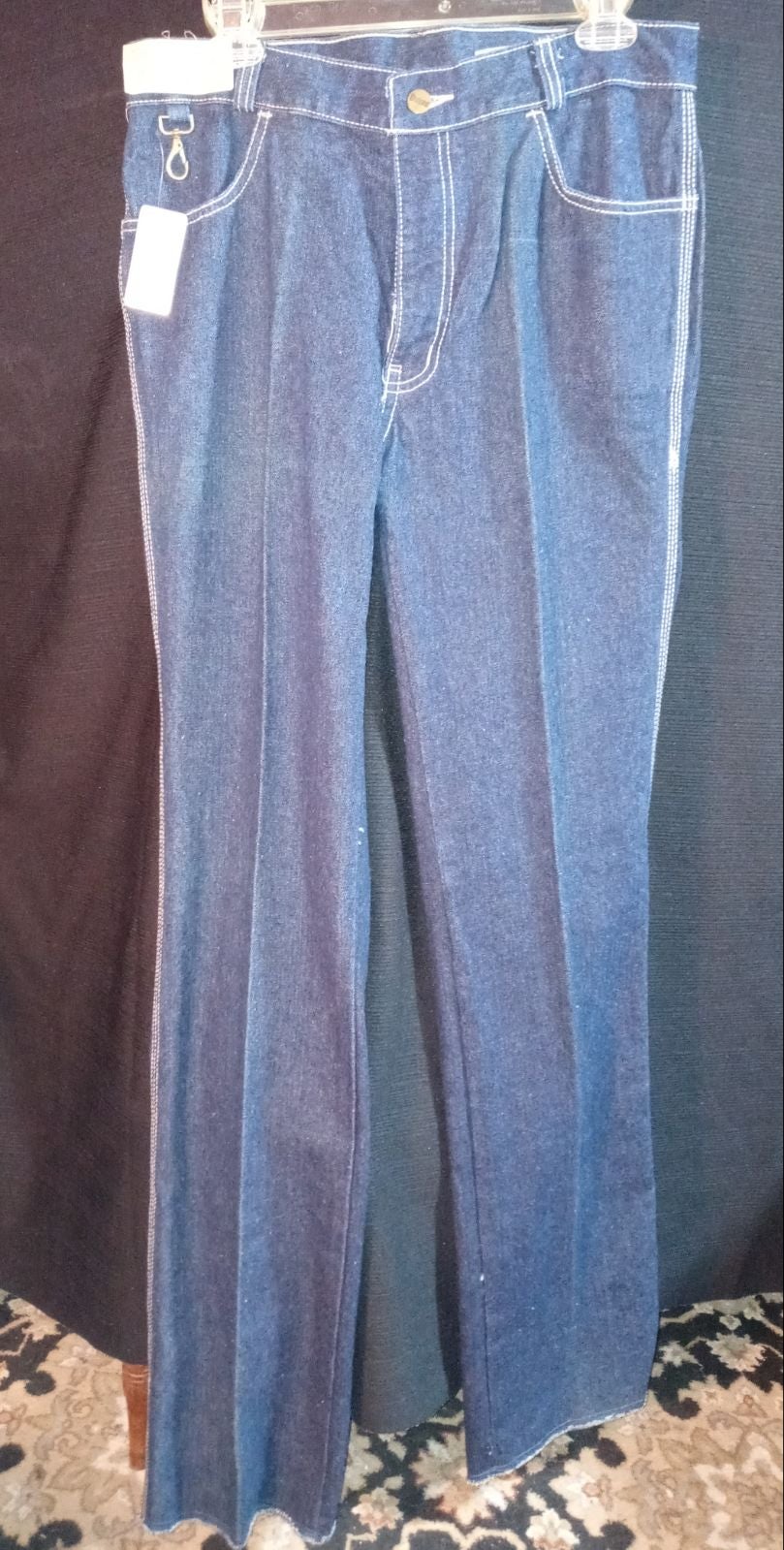 Vintage 1970s Jeans Womens Unique Name Size 12 32 Waist Retro Disco Cowgirl