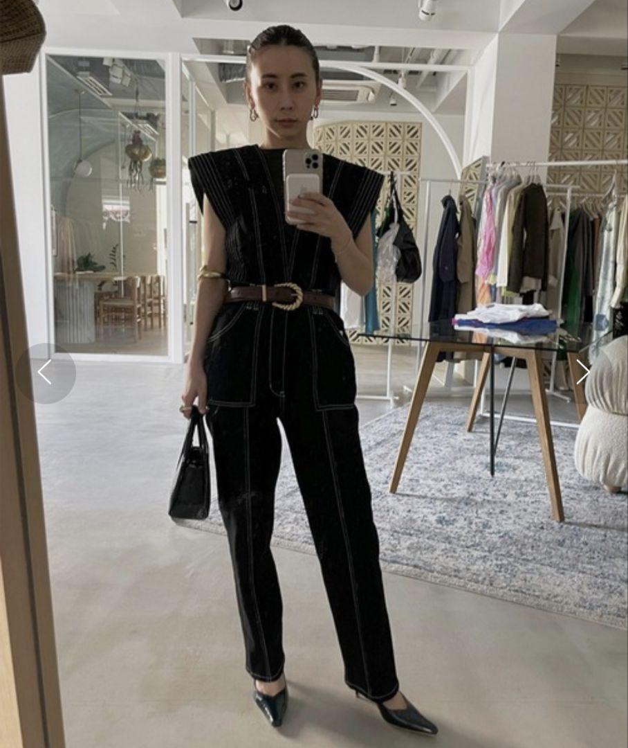 人気が高い Ameri V JUMPSUIT DENIM NECK サロペット・オーバーオール・オールインワン