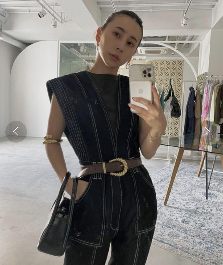 Ameri V NECK DENIM JUMPSUIT