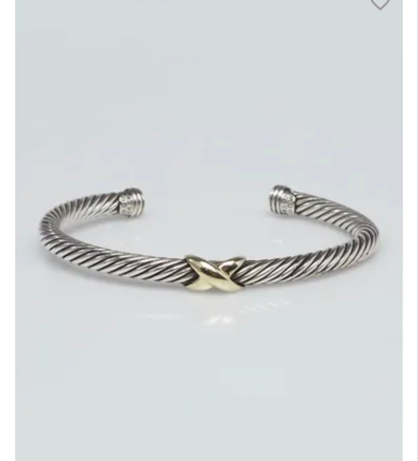 David Yurman, 14K Yellow Gold & Sterling Silver 7mm Wide X Cable Bracelet