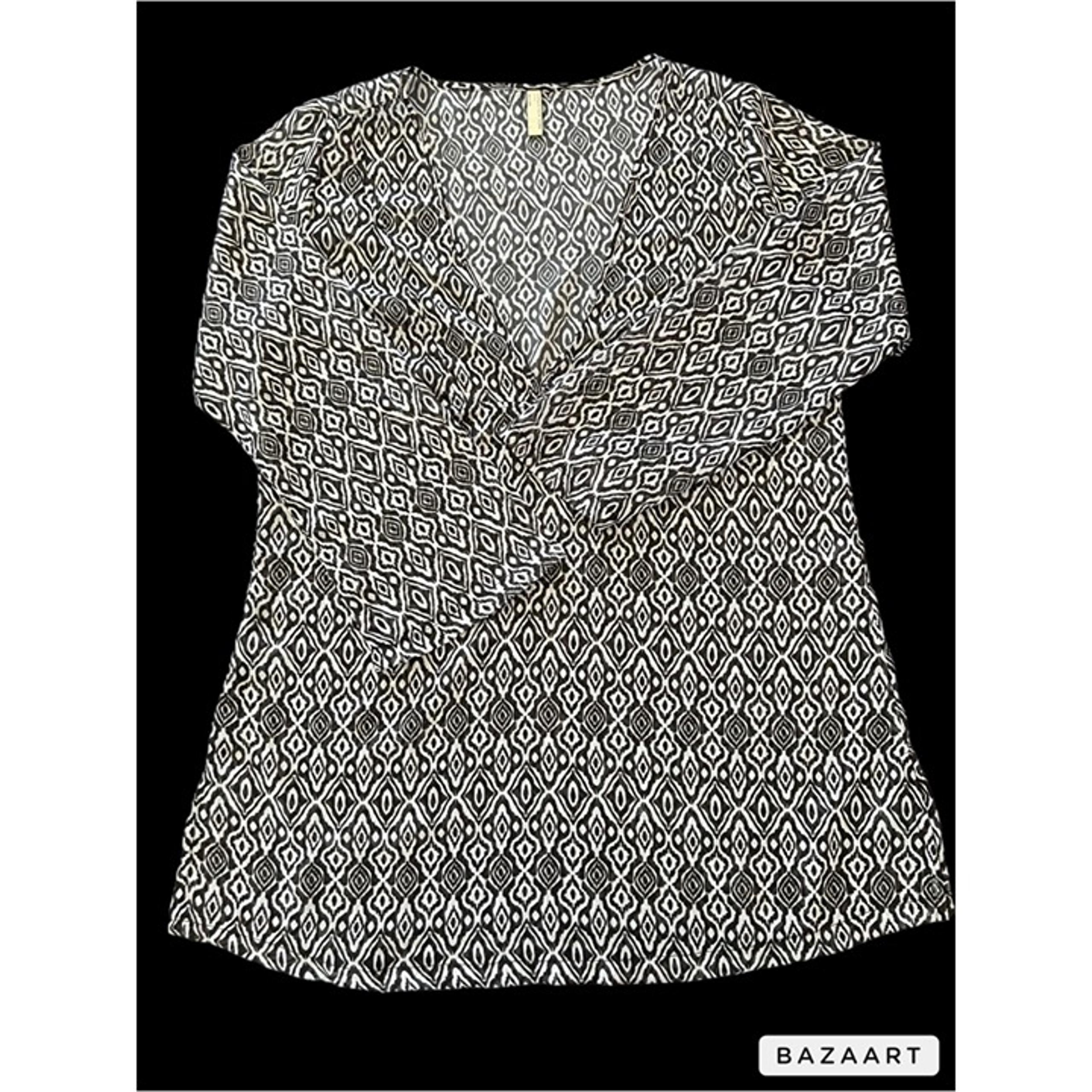 Jones New York Sheer Tunic Bathing Suit Coverup With Tribal Design