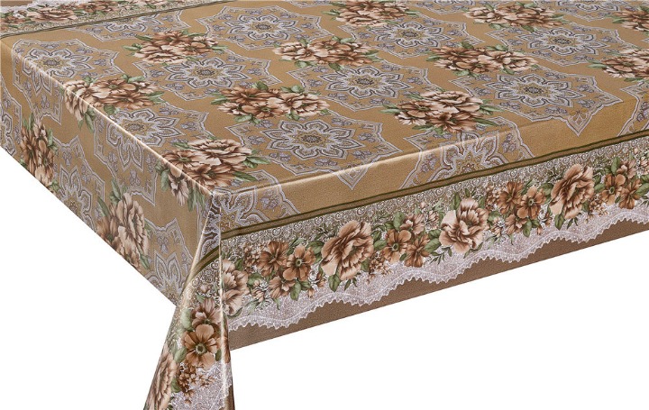 Colorful Printed Table Cloth Polyester with Nonwoven Backing Waterproof Tableclo