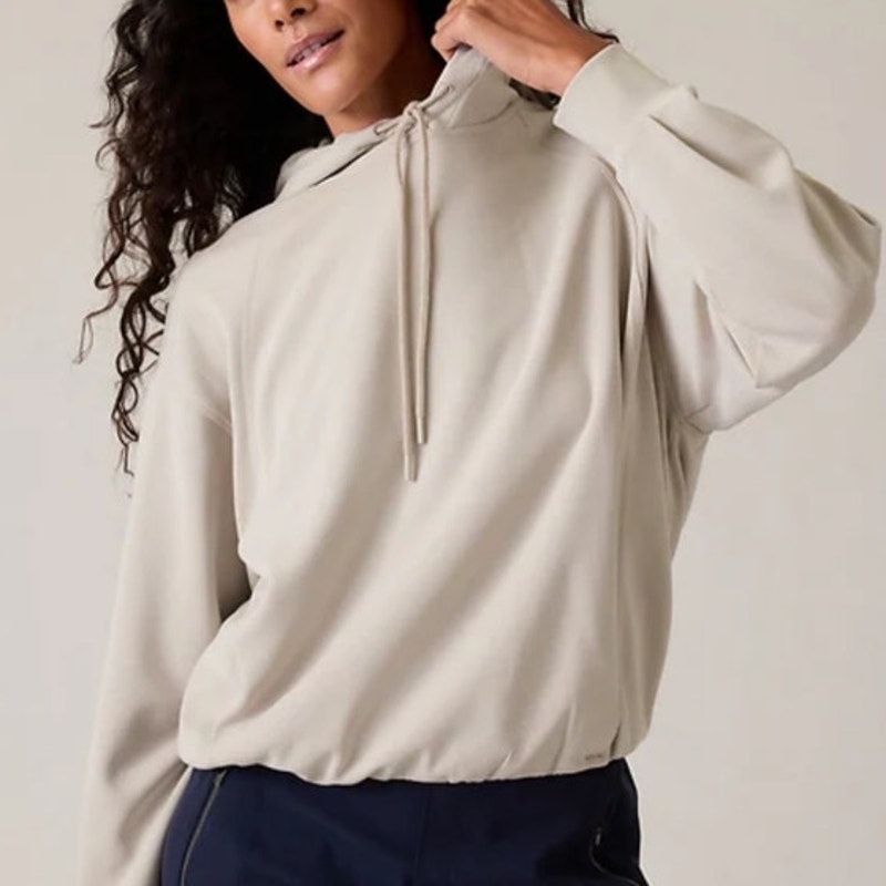 Athleta Seafoam Bubble Hem Hoodie Size Small Minimal Athleisure