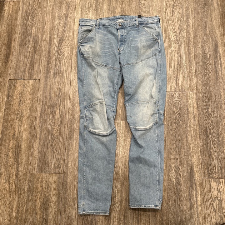 G-Star Raw 5620 3D Slim Light Washed Denim Biker Moto Jeans Men’s Size W 38x 34
