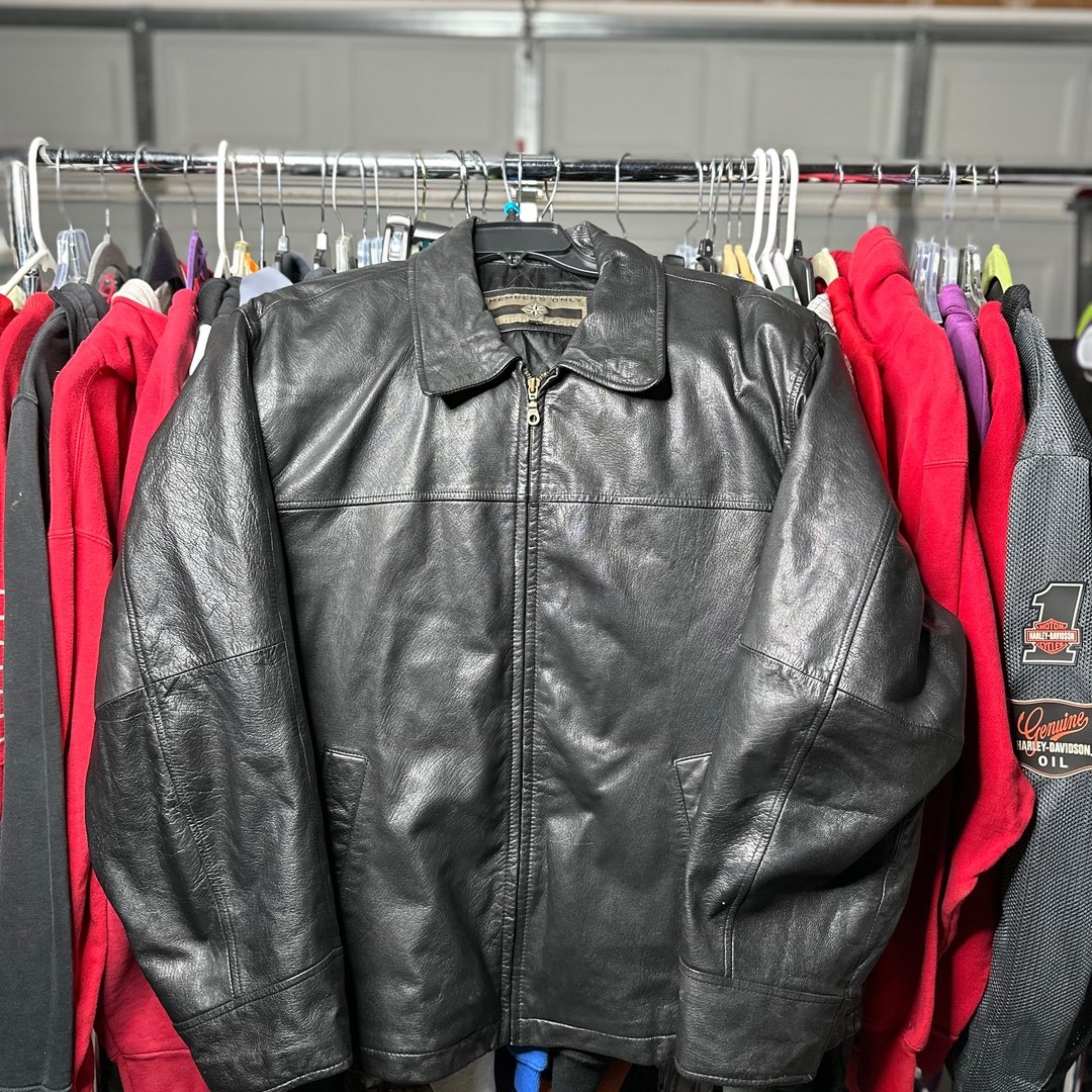Men's Black Leather Jacket members only