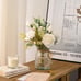 Fake Flowers with Vase Silk Roses Artificial Flowers gift White