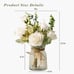 Fake Flowers with Vase Silk Roses Artificial Flowers gift White