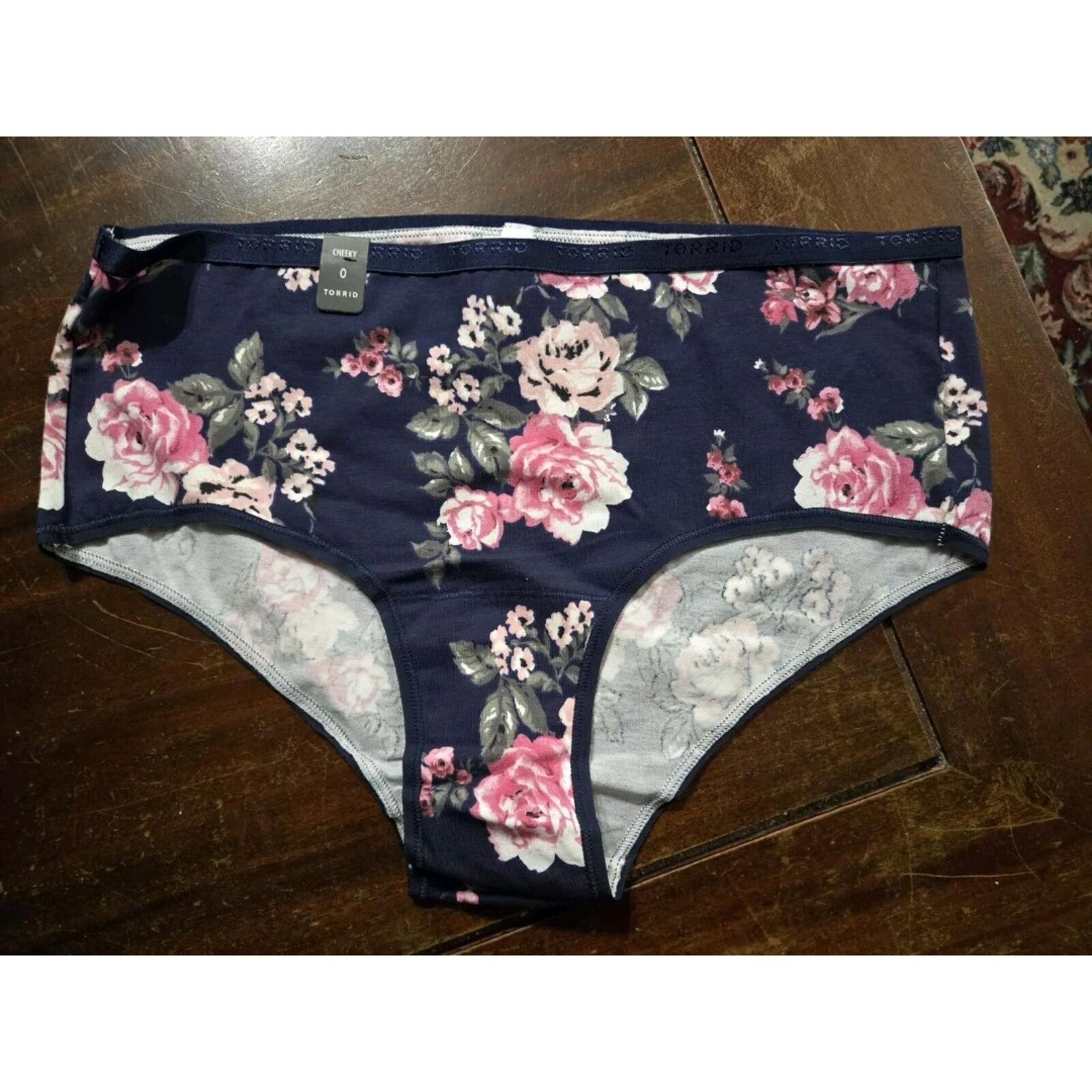 NWT Torrid Blue Pink Floral Cheeky Panty 0 L