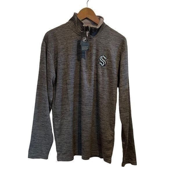 NWT NHL Seattle Kraken 1/4 Zip Gray Pullover size S