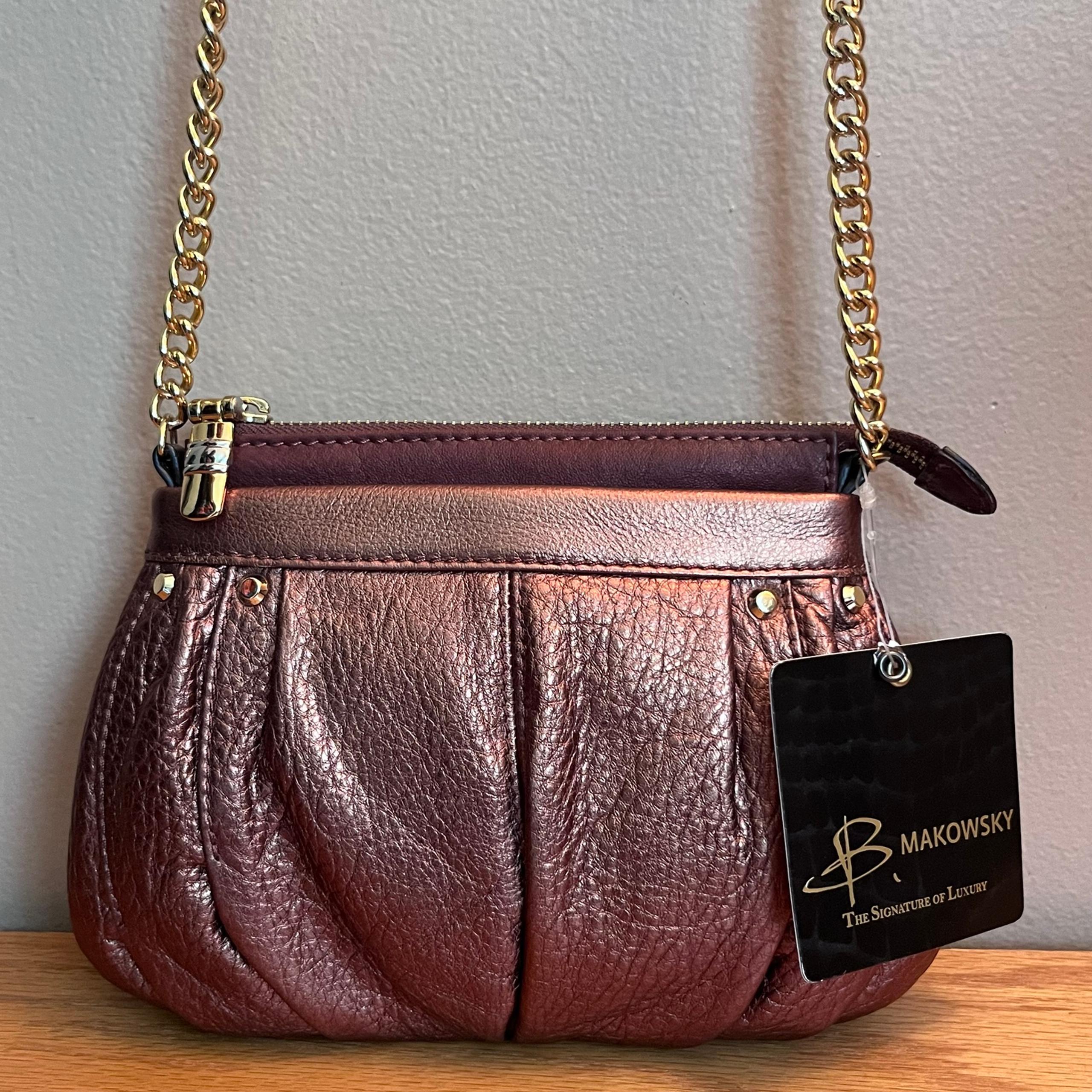 NWT B. Makowsky Genuine Leather Crossbody Bag
