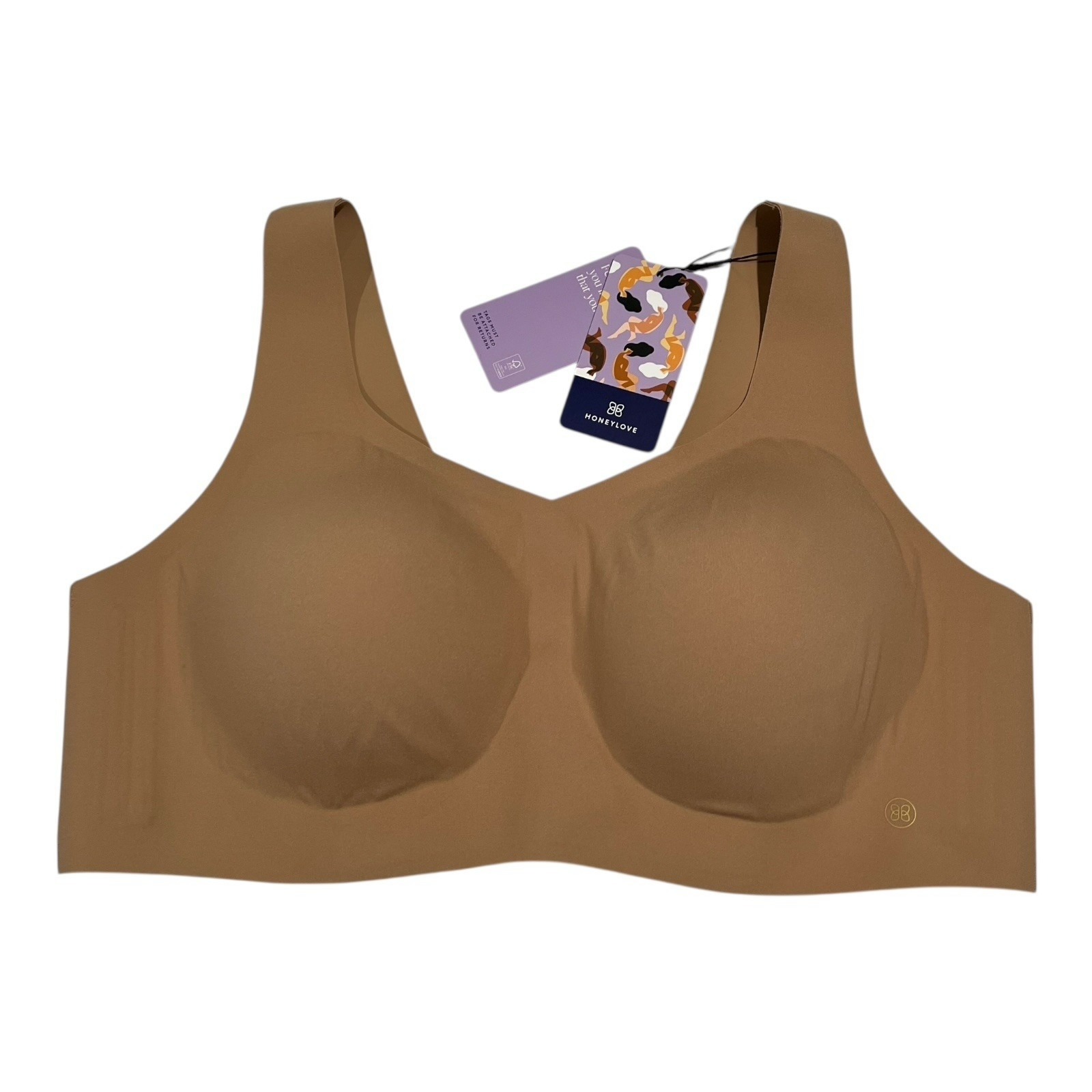 Honeylove V-Neck Women's Bra Size 1X (40C/D) in Brown NWT