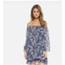 Alice+Olivia Dress Women Sz L Blue Cari Mosaic Paisley Off-Shoulder Fairy