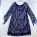 Alice+Olivia Dress Women Sz L Blue Cari Mosaic Paisley Off-Shoulder Fairy