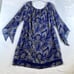 Alice+Olivia Dress Women Sz L Blue Cari Mosaic Paisley Off-Shoulder Fairy