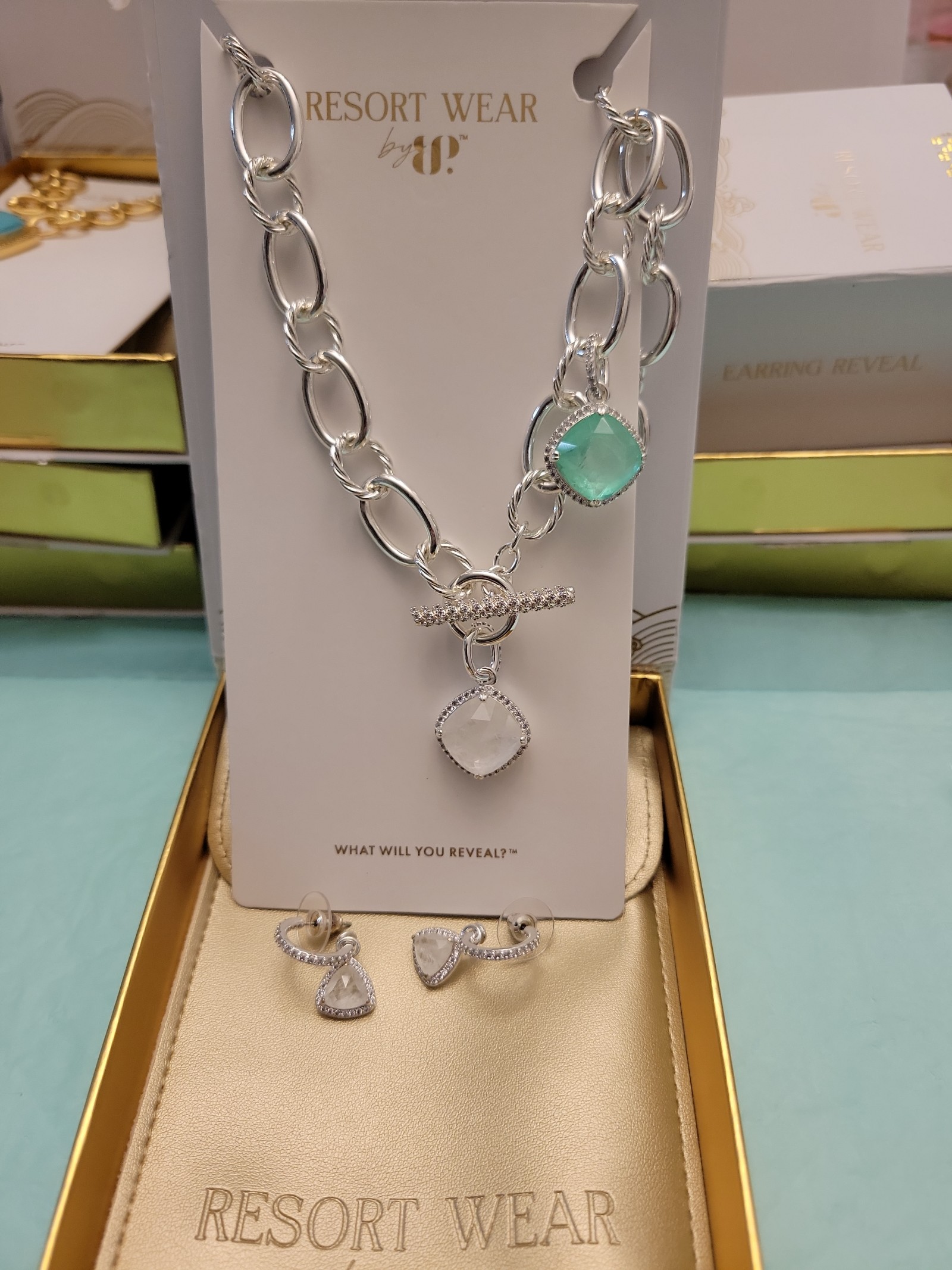 Bomb Party Resort Wear Bundle with White Quartz &Green Tourmaline,Silver Plating