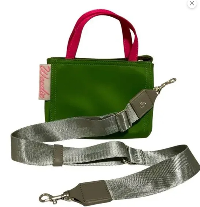 Weedie Edie Parker Green and Pink Women's Mini Bag Crossbody Purse Dust bag New