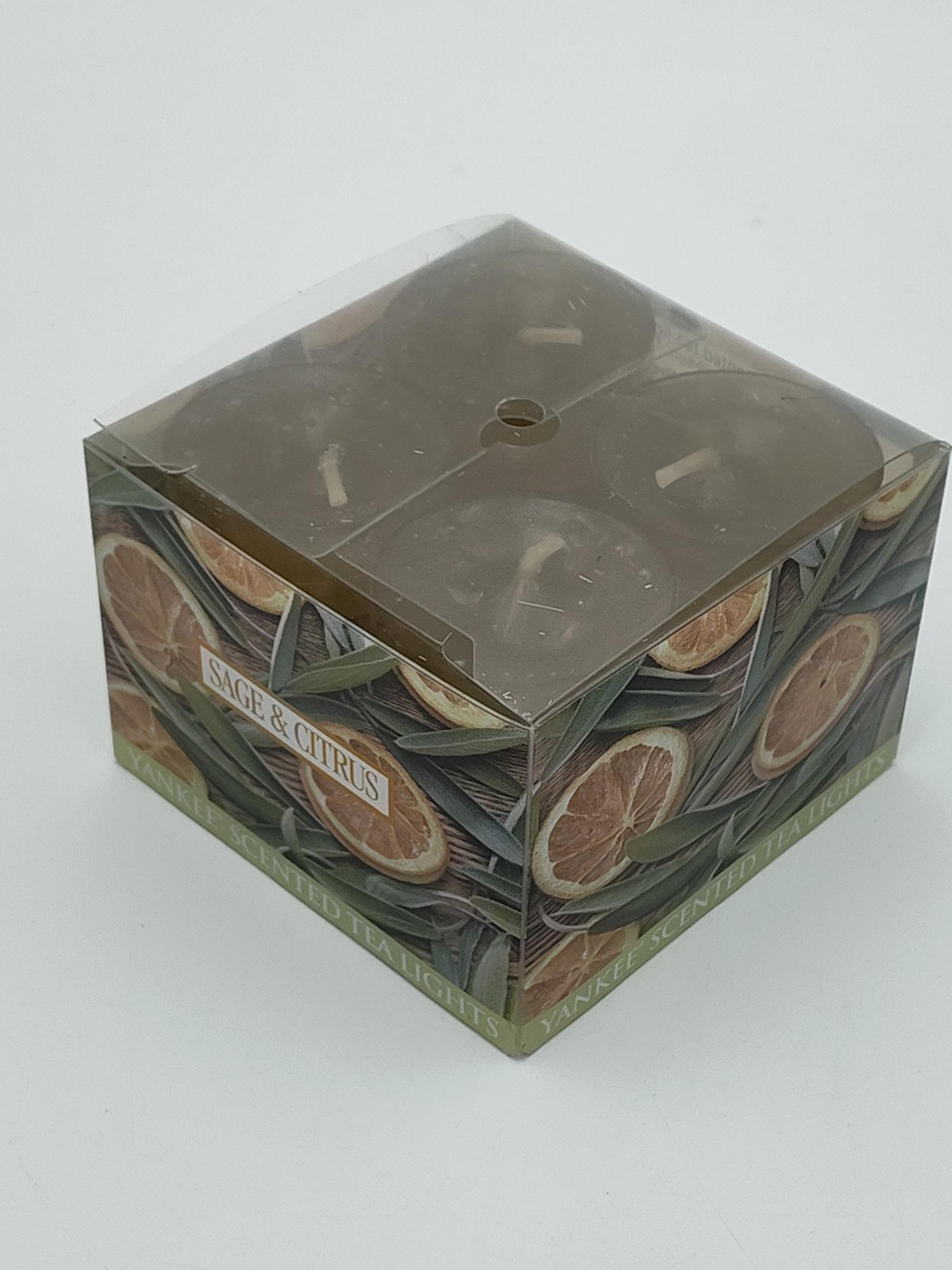 Yankee Candle Tea Lights Sage & Citrus Scent - Like New Set of 12