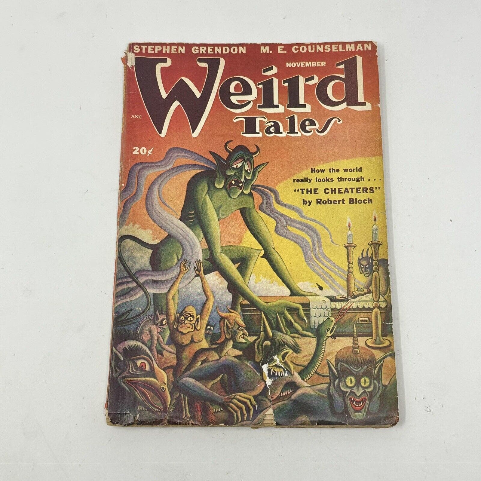 Weird Tales Pulp November 1947 Vol.40#1 Matt Fox Cover The Cheaters Robert Bloch