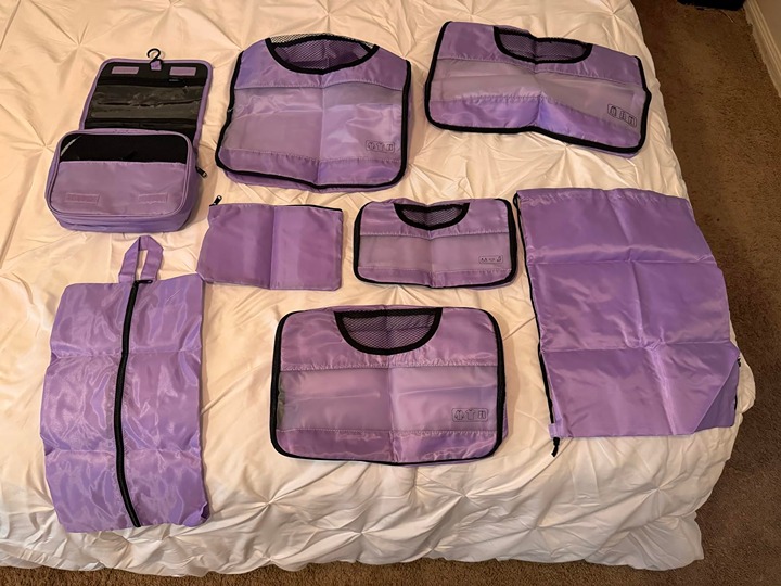 Veken 8 Set Packing Cubes for Suitcases, Travel Bag Organizers for Carry on Lugg