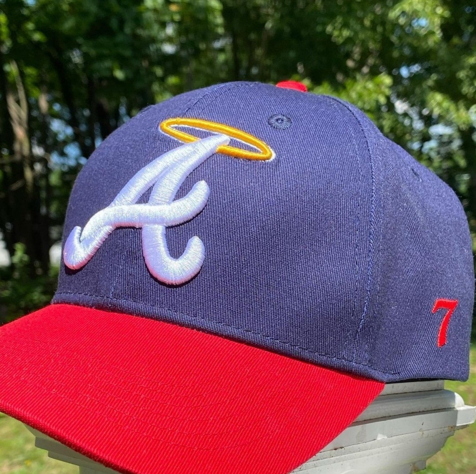 Custom Halo Atlanta Braves Strapback Hat
