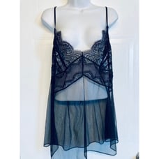 Victoria Secret Lingerie Teddy Black LACE SHEER SEXY Size XL