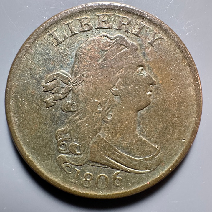 1806 Half Cent No Stems Sm. 6 HC304