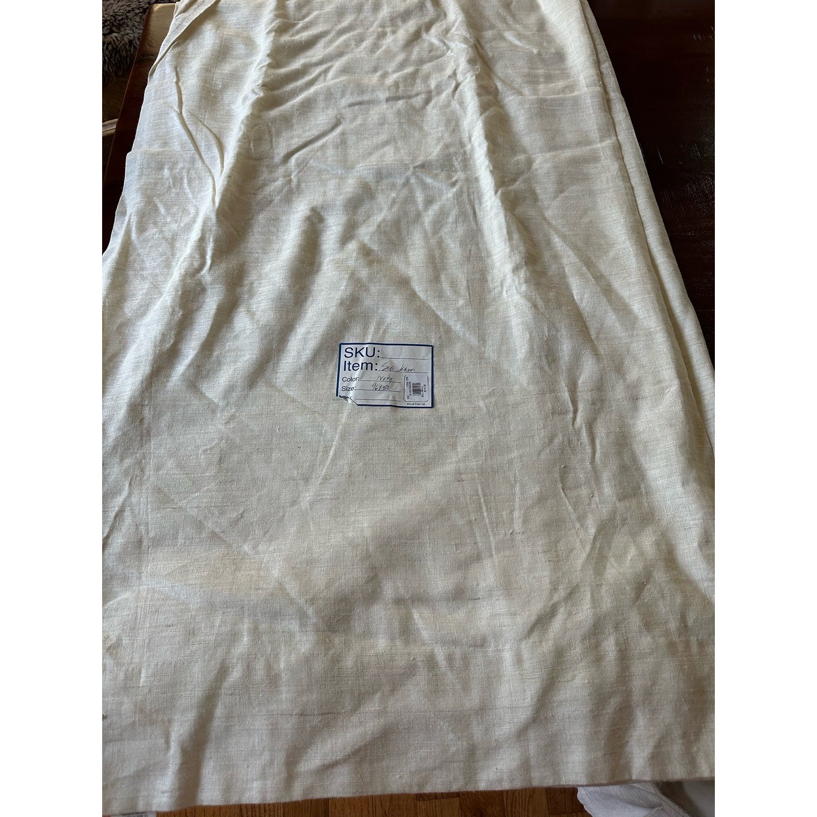 Pottery Barn Linen Silk Blend Lined Drape Curtain ivory Neutral 1 Panel 96x50”
