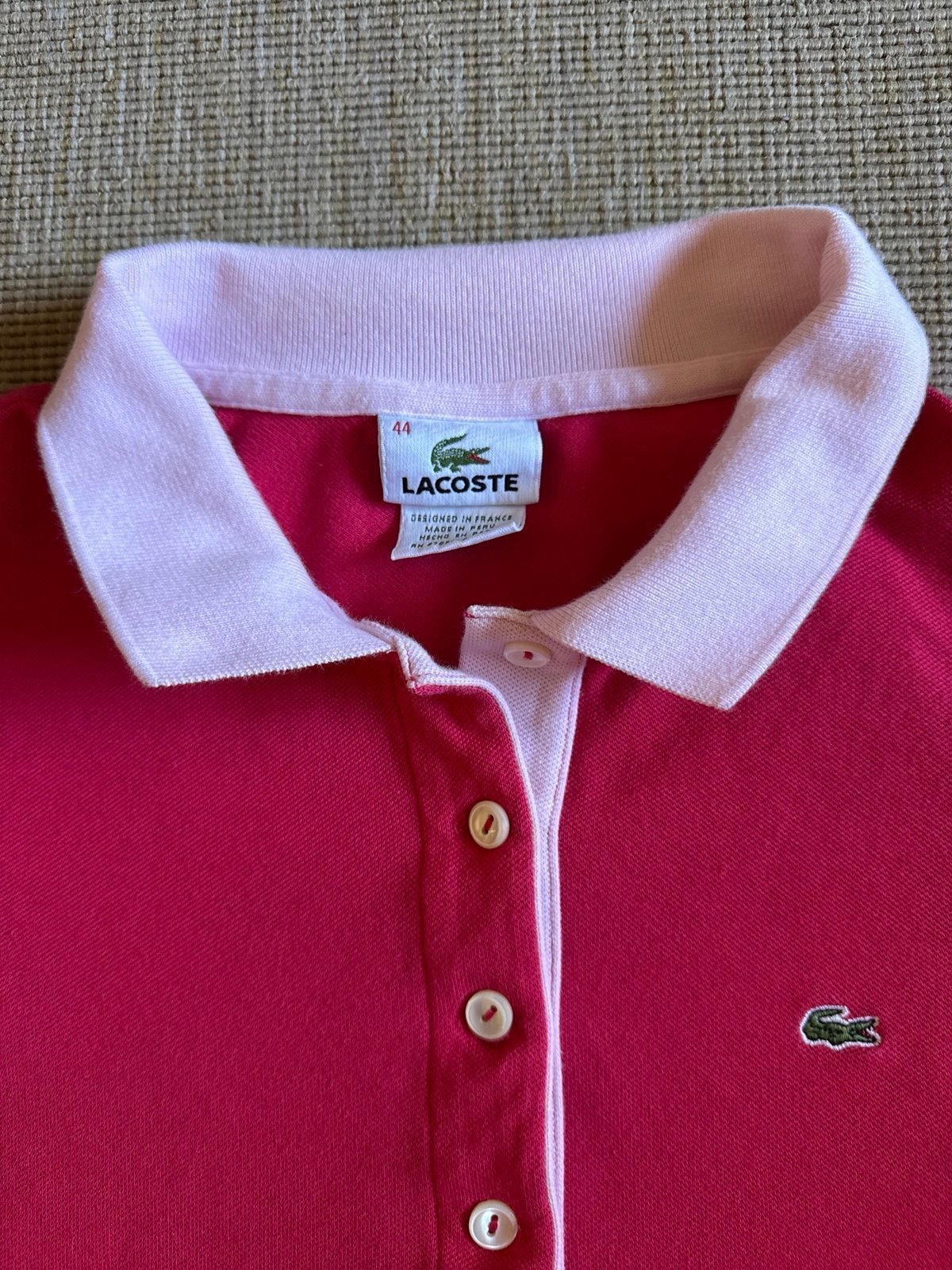 Lacoste 3/4 Sleeve Polo Shirt Size M