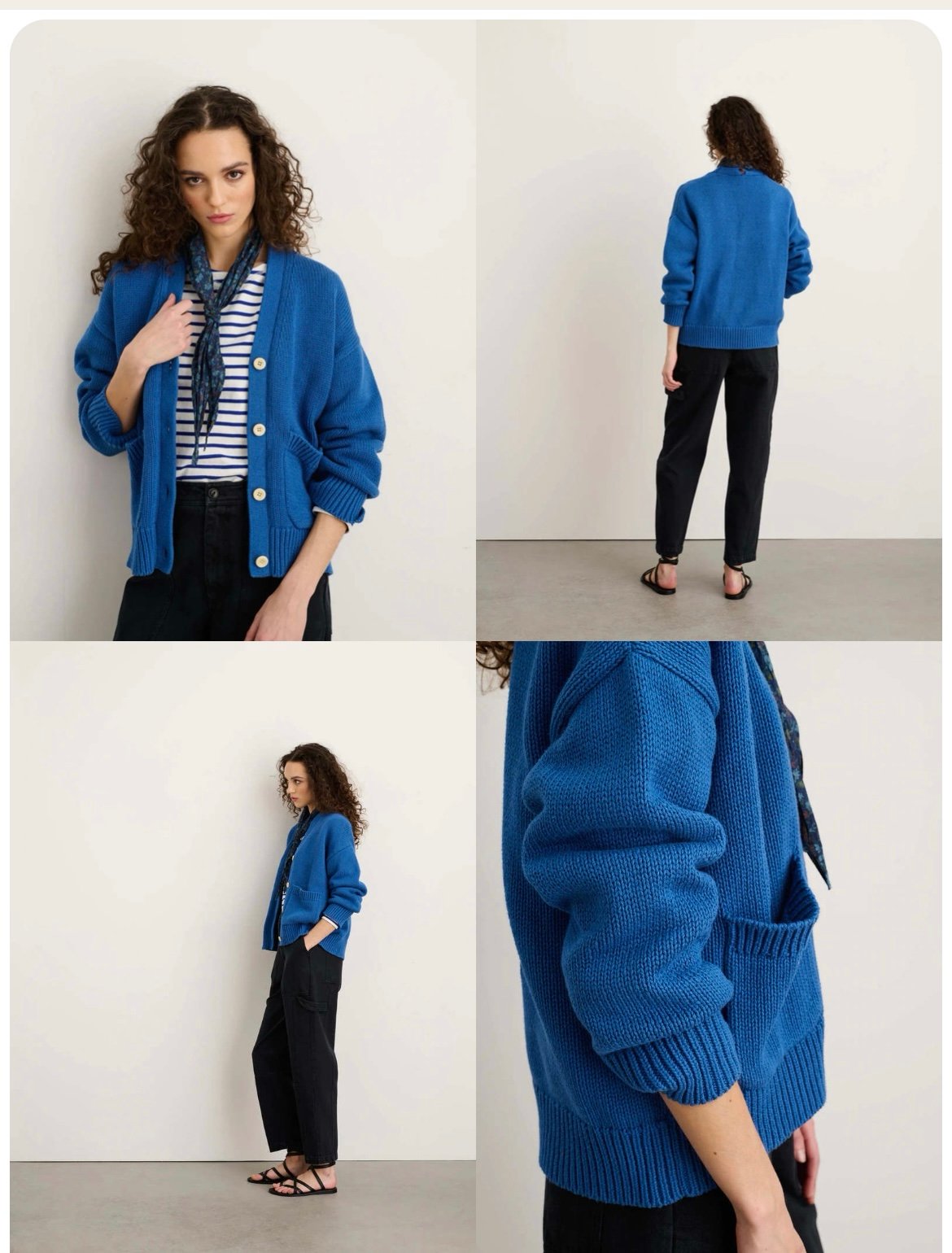 Alex Mill Emma Button Front Chunky Cardigan.