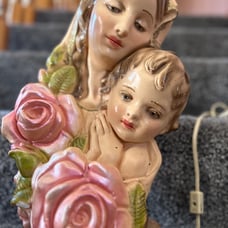 MCM vintage religious tv lamp