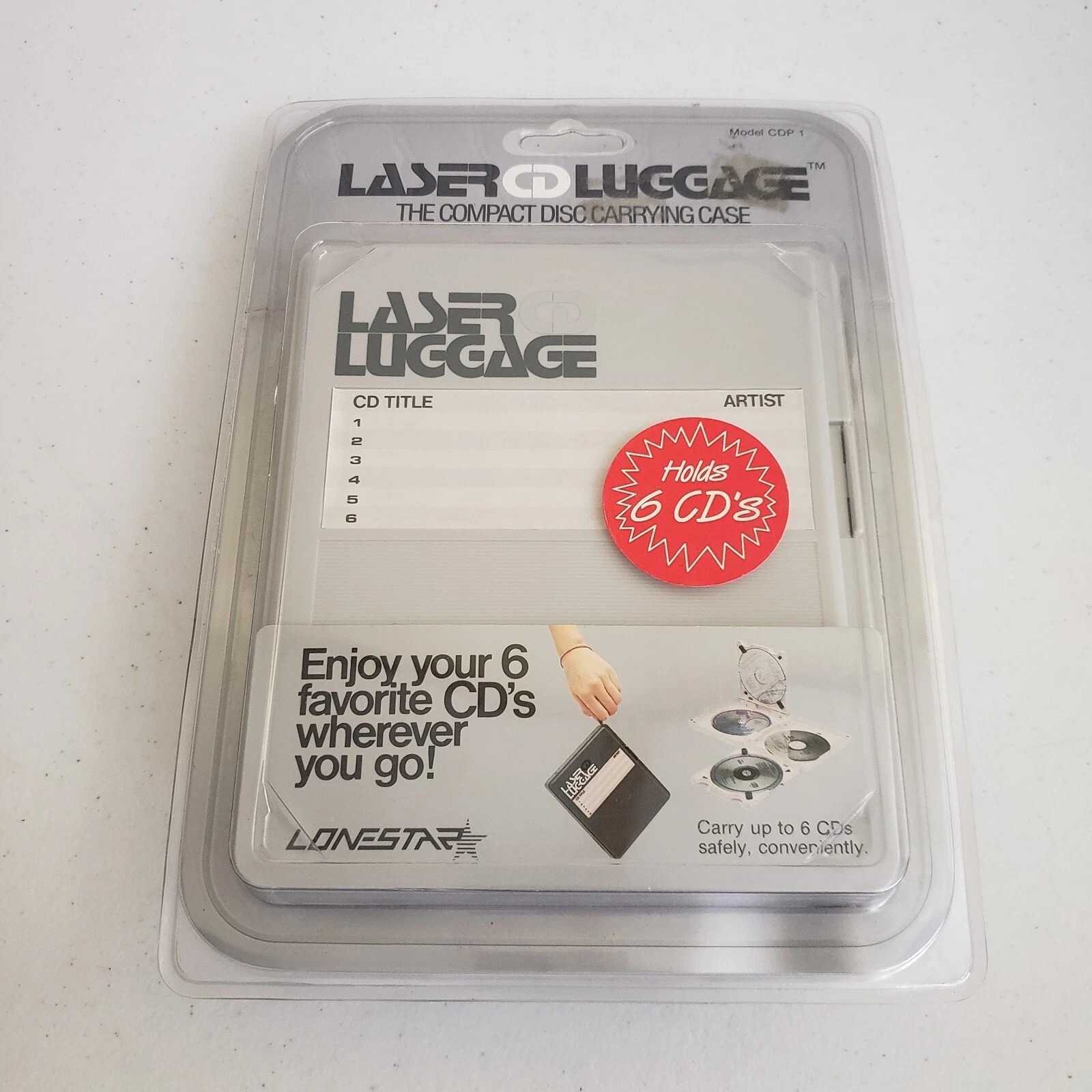 Lonestar Laser Luggage 6 Disc CD Travel Compact Disc Carrying Case Label Cord