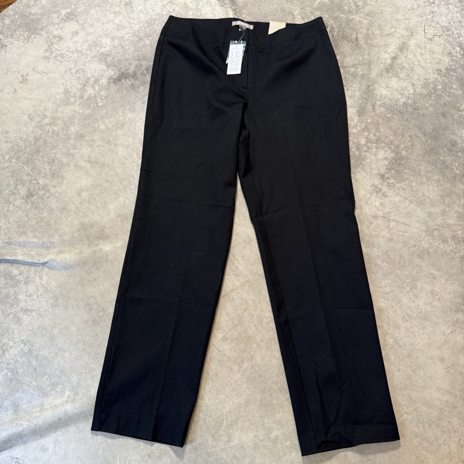 Chicos Pants Womens Size 2.5/ 14 Black Capital Stretch Caba Mid Rise Trouser