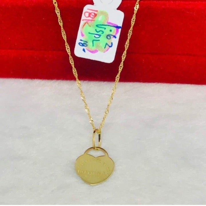 Authentic 18k solid gold necklace with pendant New