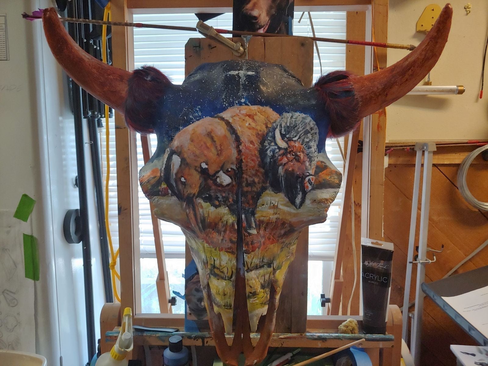 CUSTOM painted Buffalo skulls