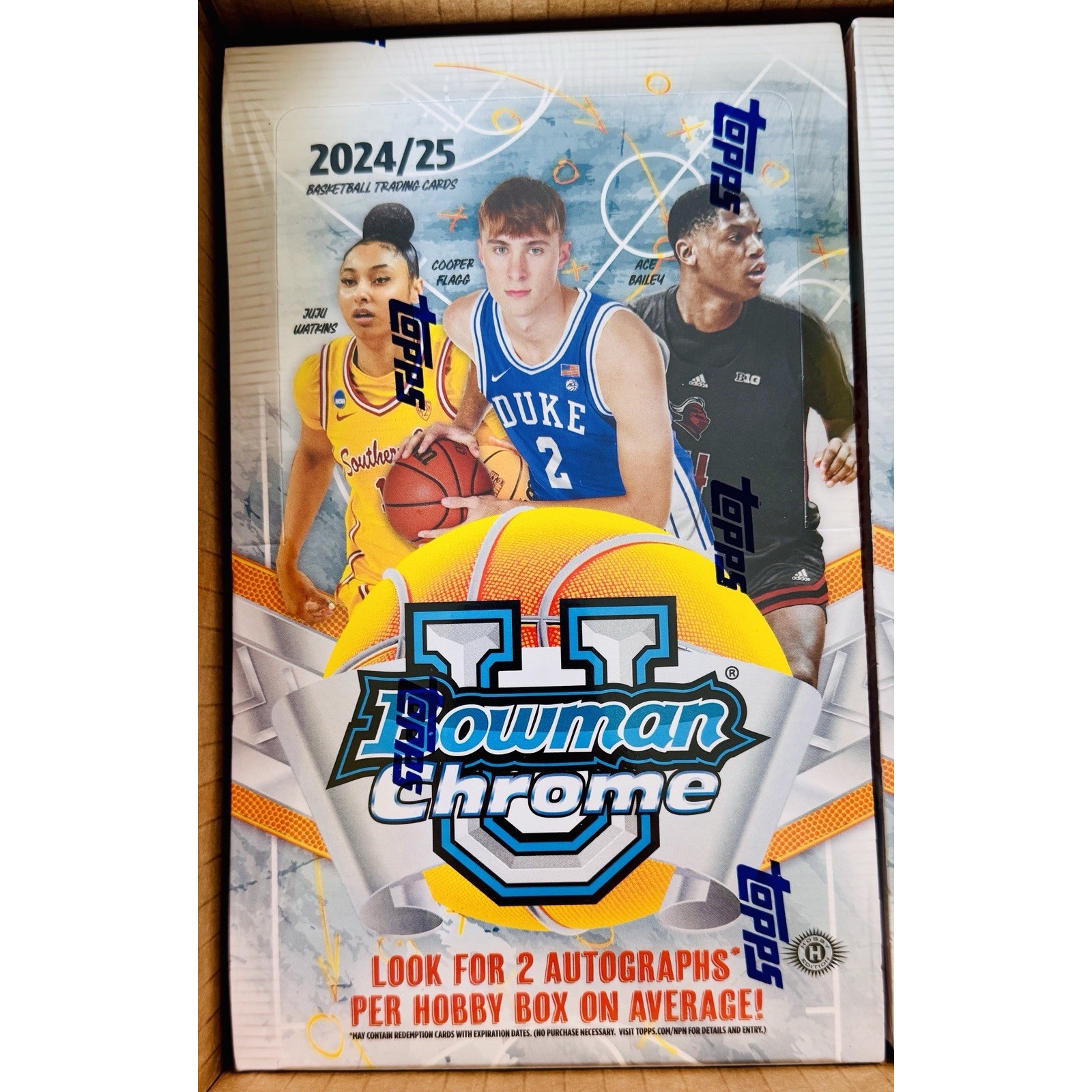 2024/25 Bowman Chrome University Basketball - Hobby Box - 24 Packs - 96 Cards