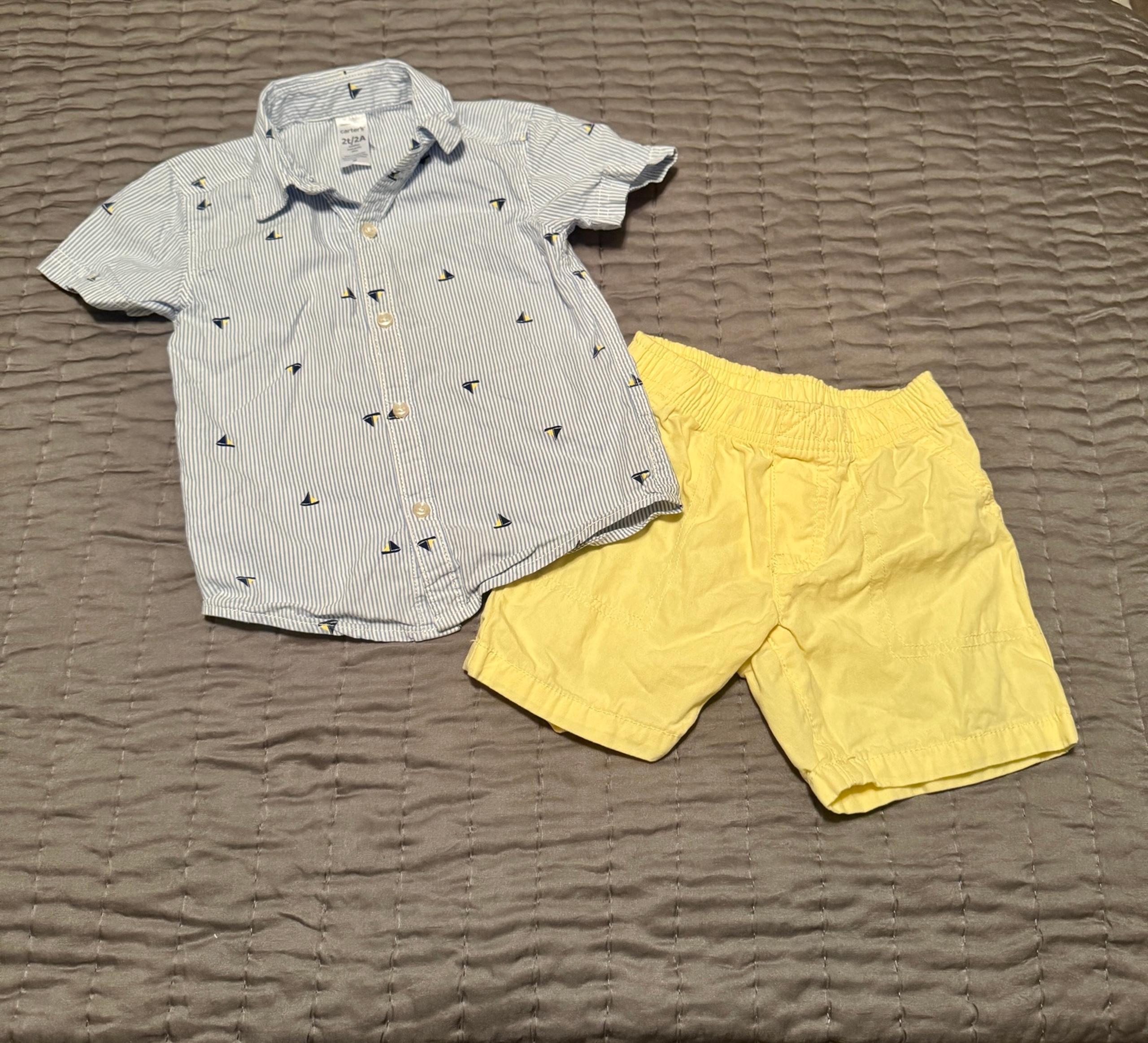 Carter’s 2-piece shorts and collared shirt outfit