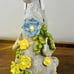 Outdoor Elephant Sculpture Statue - Solar Garden Elephant with 7 LED Succulent