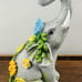 Outdoor Elephant Sculpture Statue - Solar Garden Elephant with 7 LED Succulent