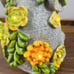 Outdoor Elephant Sculpture Statue - Solar Garden Elephant with 7 LED Succulent