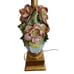 Mid Century Italian Handmade Porcelain Floral Flower Vase Bouquet Tbl. Lamp 25