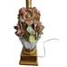 Mid Century Italian Handmade Porcelain Floral Flower Vase Bouquet Tbl. Lamp 25