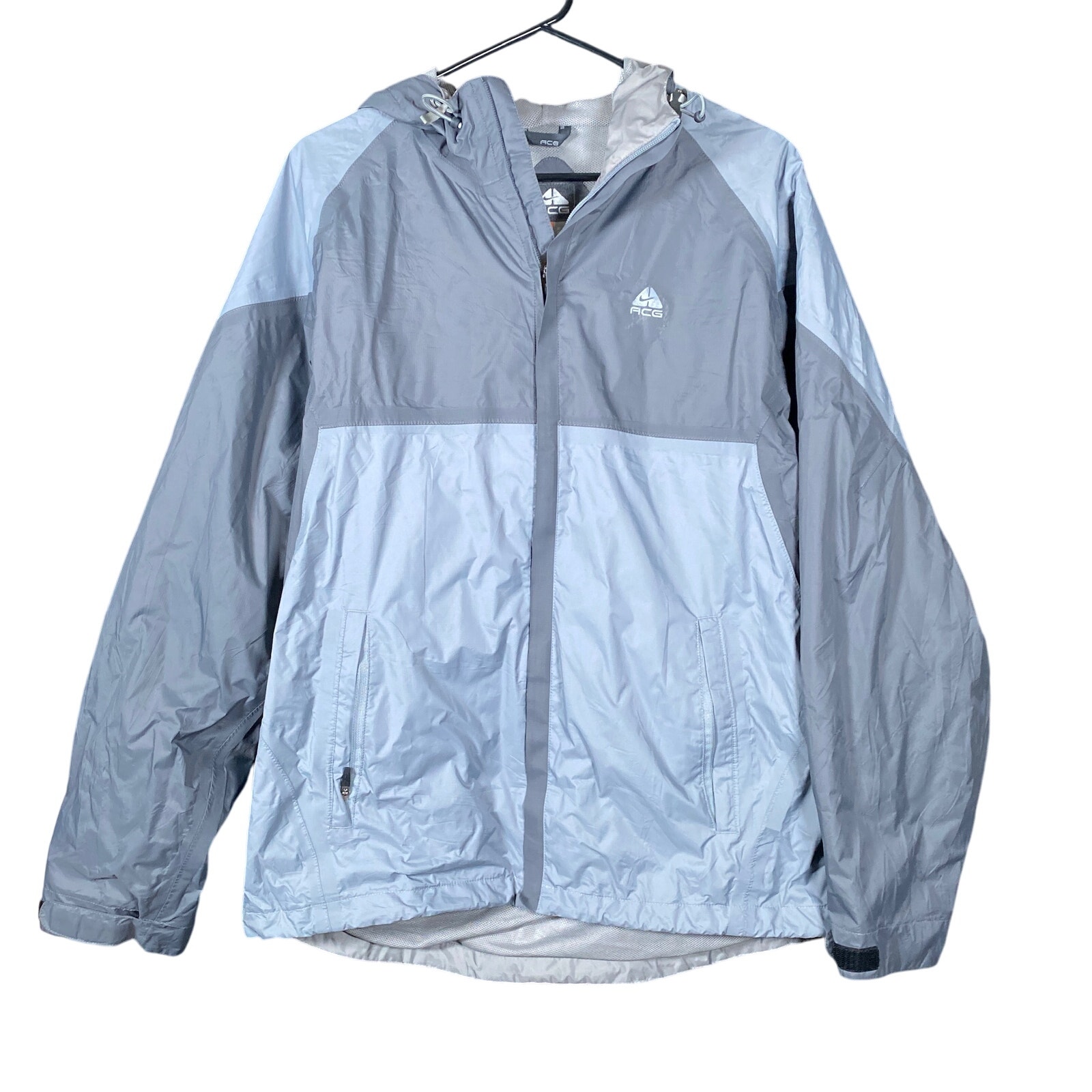 Nike ACG Mens Jacket Gray Fit Storm Outer Layer Hooded Full Zip Windbreaker M