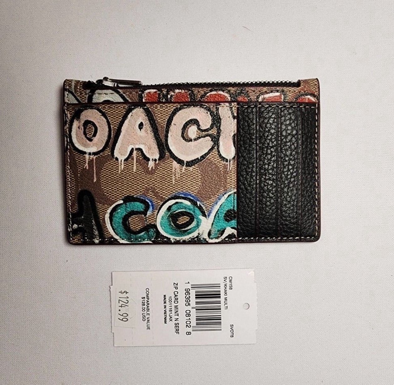 NWT COACH x Mint + Serf Zip Card Case w Graffiti Style Print