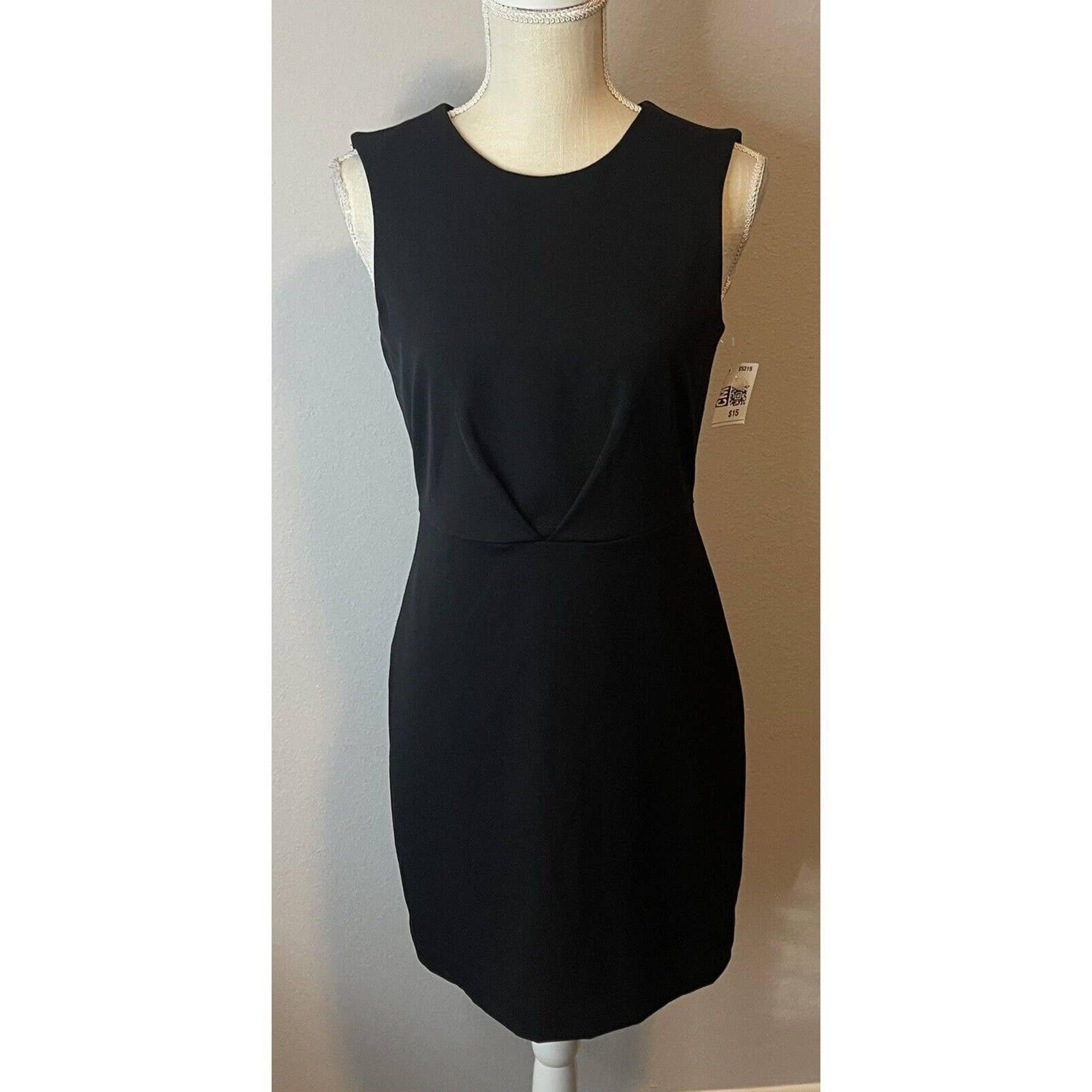 A New Day Women's Size 4 Dress Black Knee Length with Zipper C8-1v