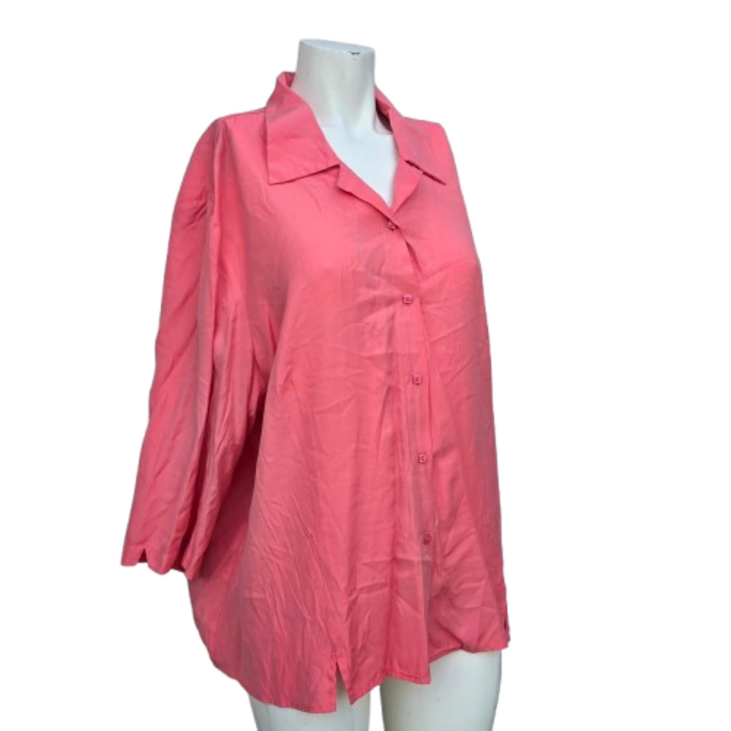 Karen Scott II Women's Pink Button-Up Blouse Sz 2X