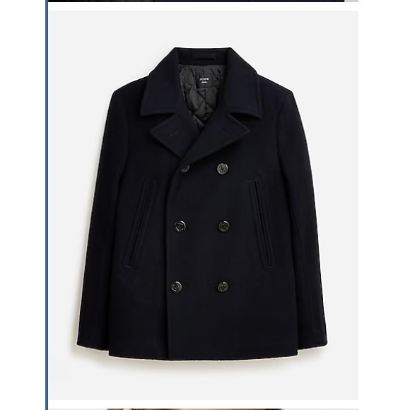 J.Crew Mens 398 Dock Peacoat with Primaloft Navy Size M BT825 NWT